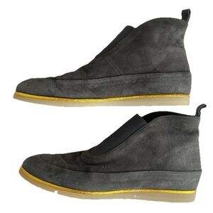 Coclico Suede Leather Gum Sole Slip-on Ankle Boots Women’s Flats Sz 37 7 Gray